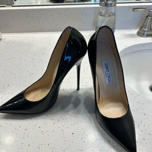 Jimmy Choo Anouk Patent Black Heels